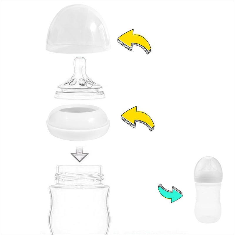 ROMIRUS Bottle Cap with Screw Ring Set Compatible with Both Avent Natural and Avent Anti-Colic PP Glass Baby Bottle, 3 Sets - Image 5